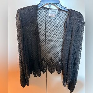 Sequin Evening jacket/Shawl. Black. Size 12.